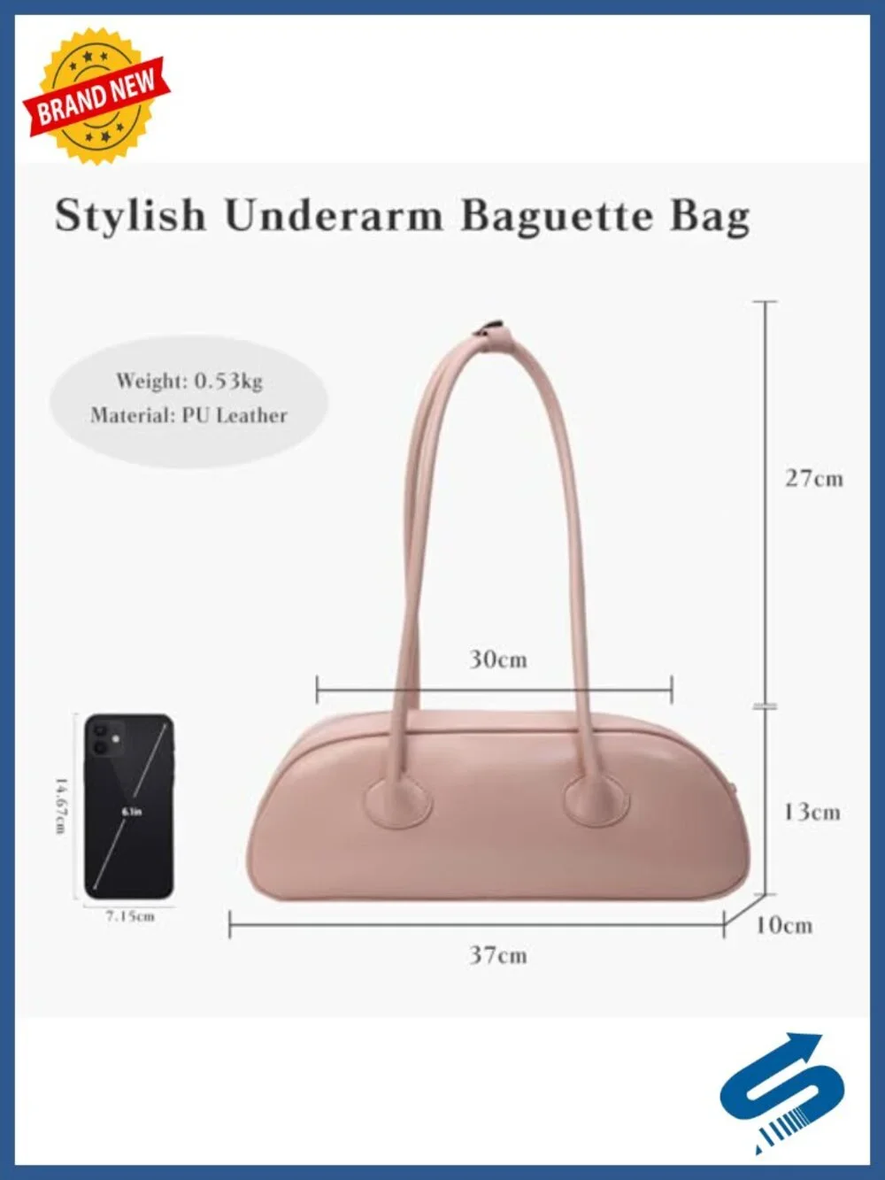 PU Leather Hobo Shoulder Bag for Women, Top Handle, Zip Closure, Fashion Handbag